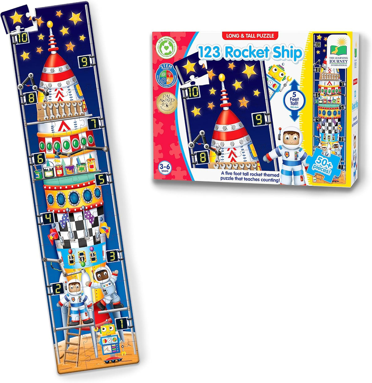 Long & Tall Puzzle - 123 Rocket Ship