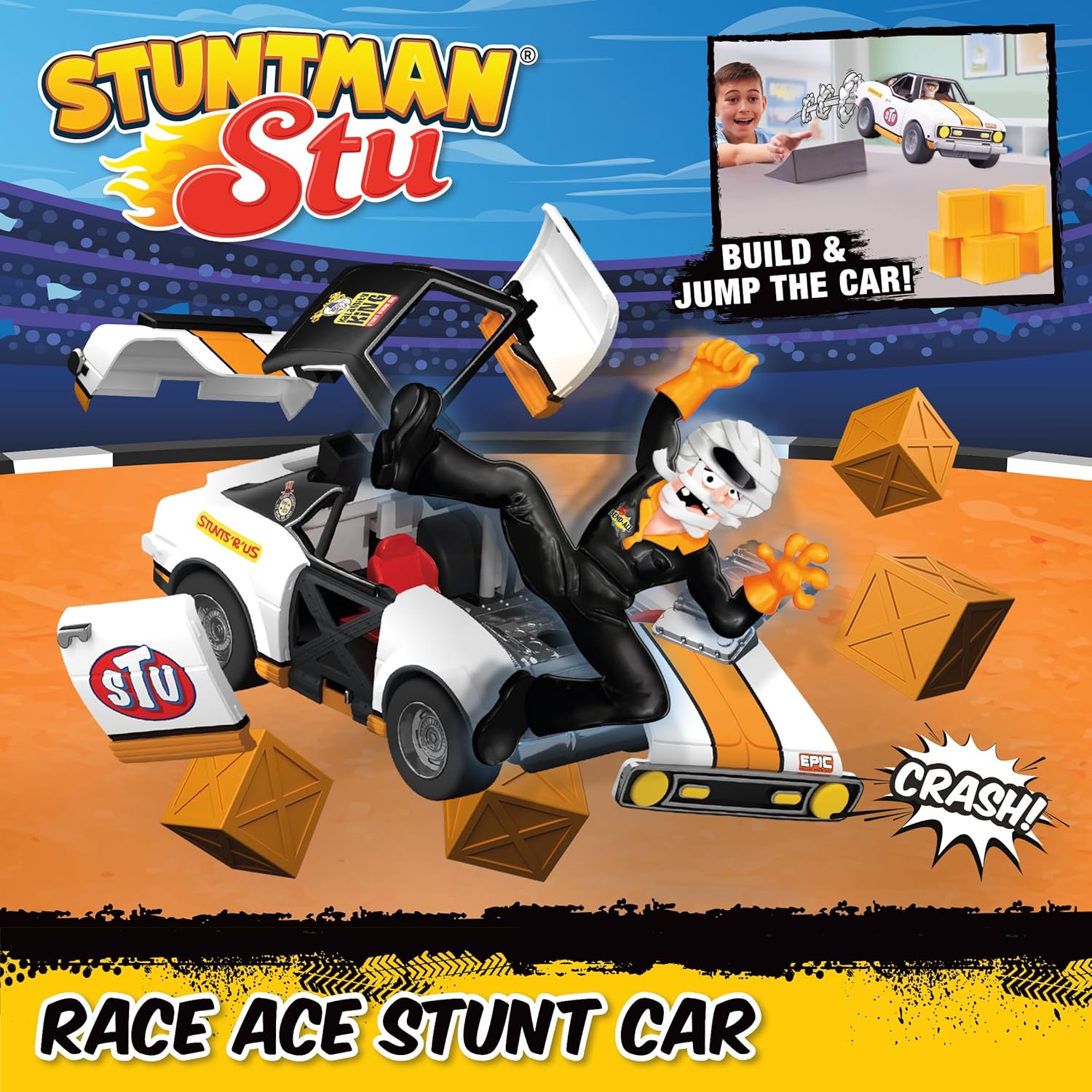 Stuntman Stu Race Ace Stunt Car Set