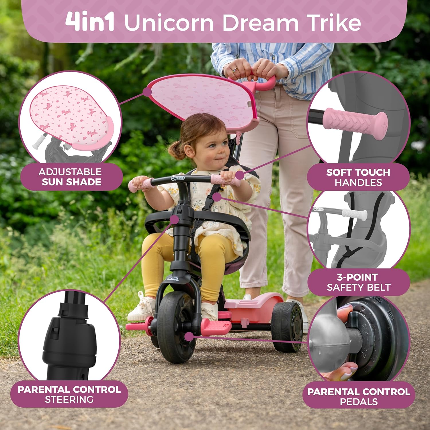 Zoomee 4 in 1 Trike Unicorn Dream