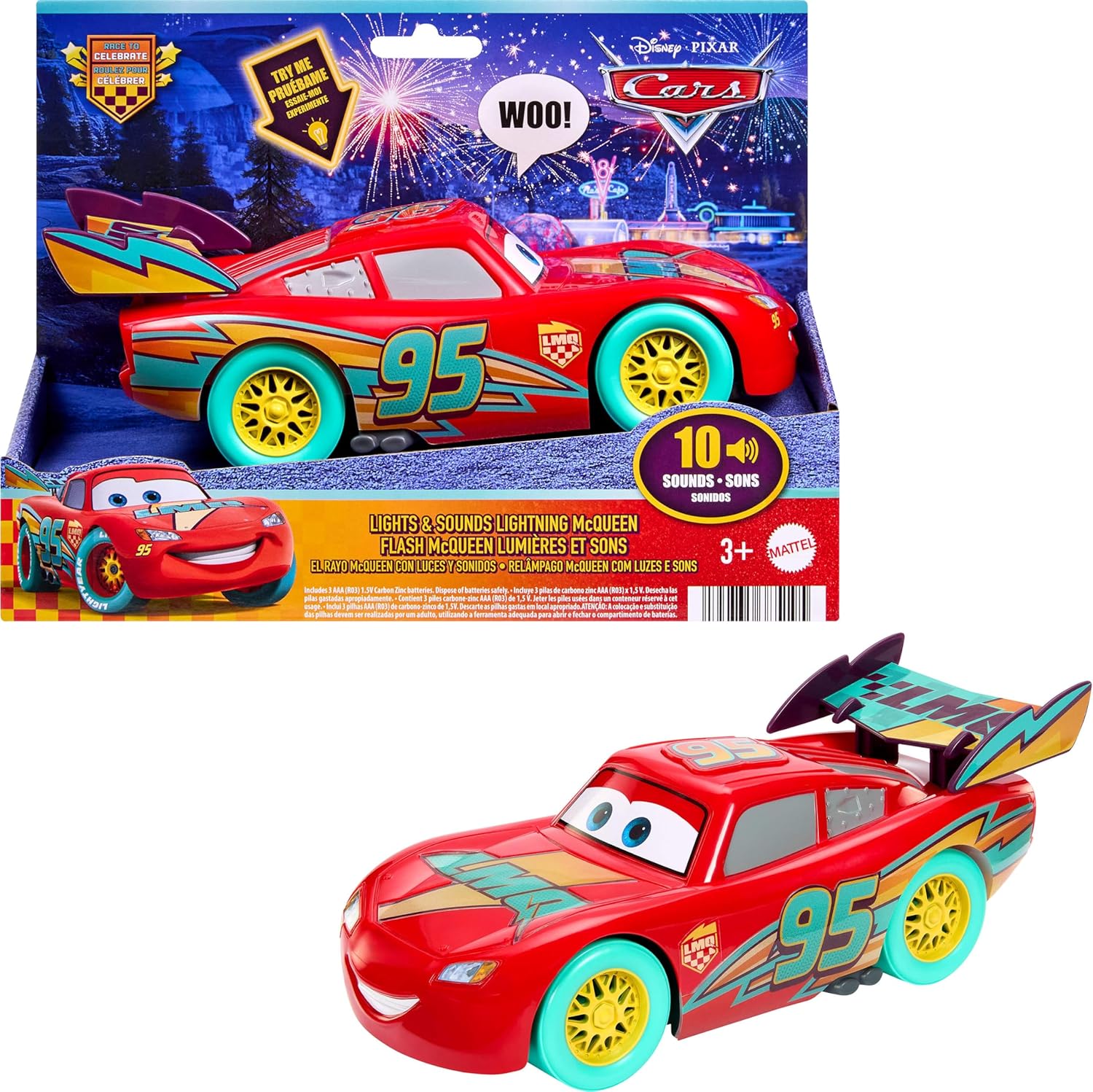 Disney Pixar Cars Race To Celebrate Lights & Sounds Lightning McQueen