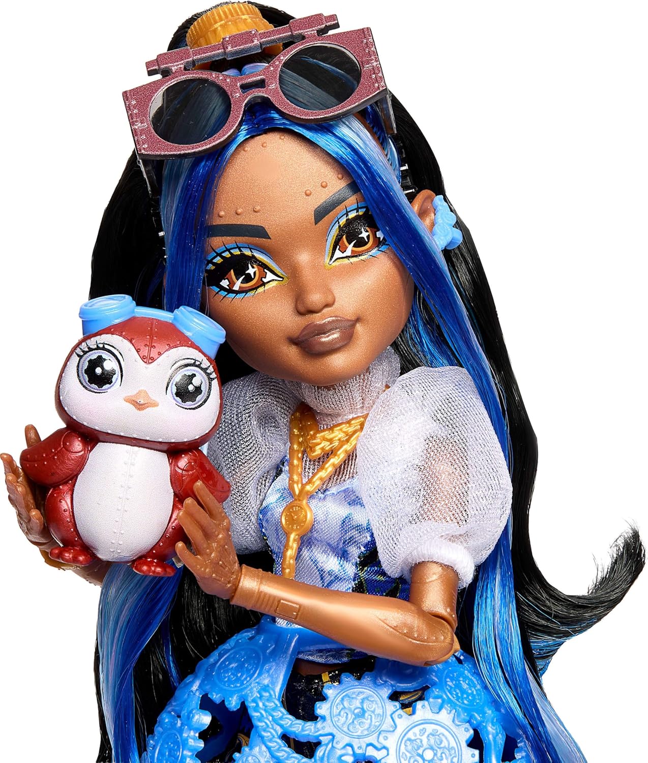 Monster High Doll, Robecca Steam in Blue Blouse and Black Shorts
