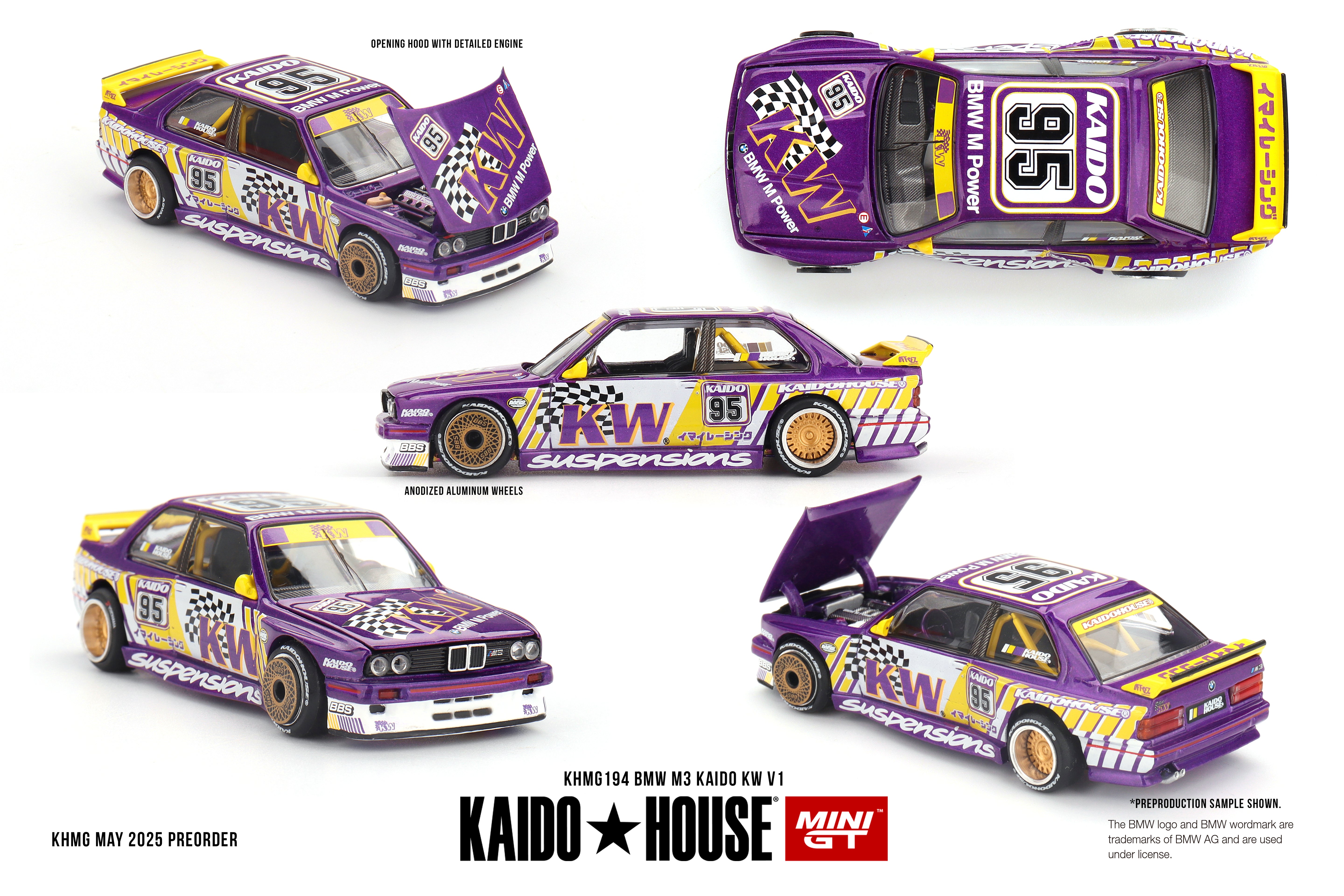 Mini GT BMW E30 M3 Kaido KW V1 1:64 Die Cast