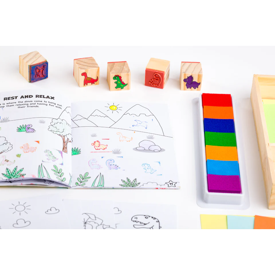 Wooden Stamper Set: Dinosaurs