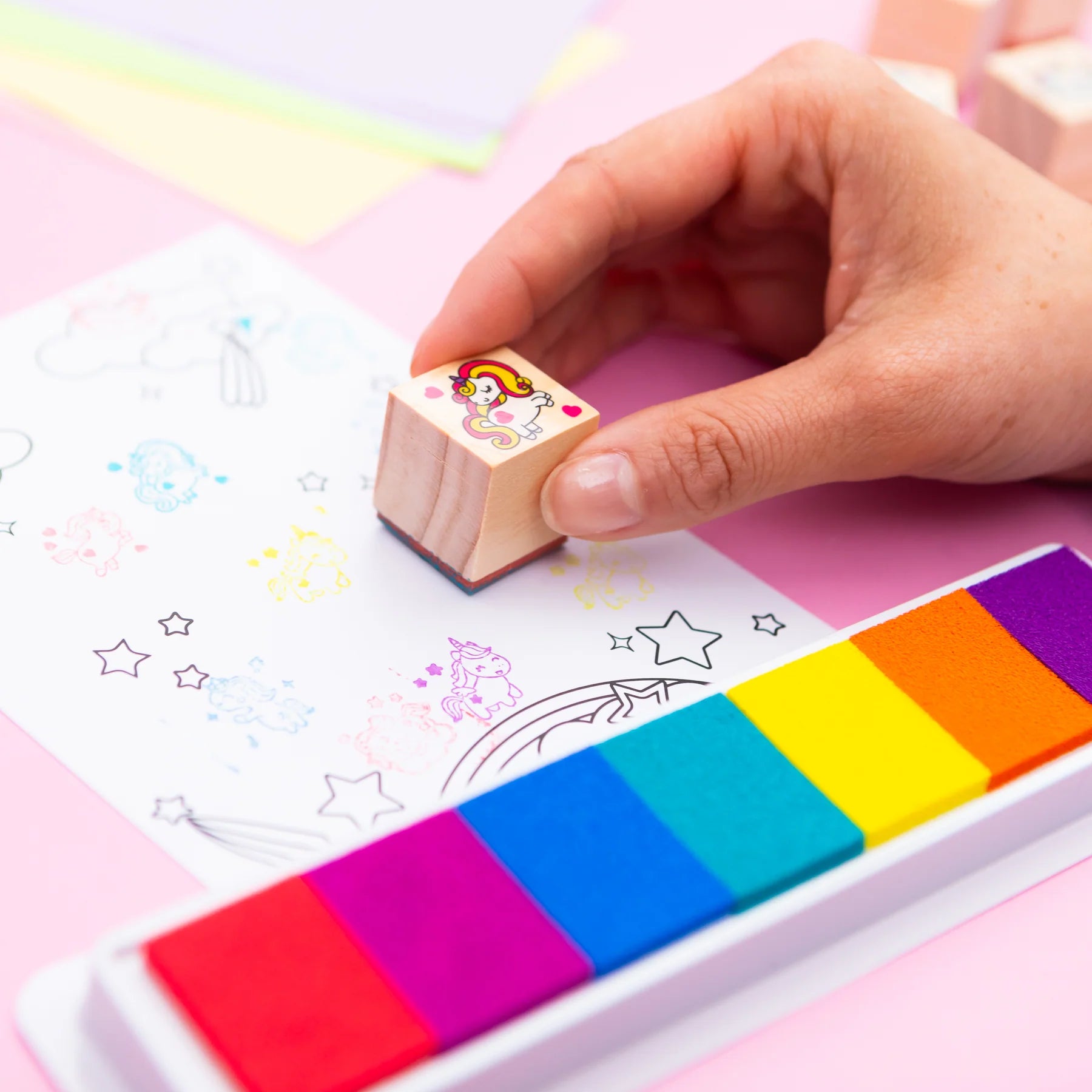 Wooden Stamper Set: Unicorns