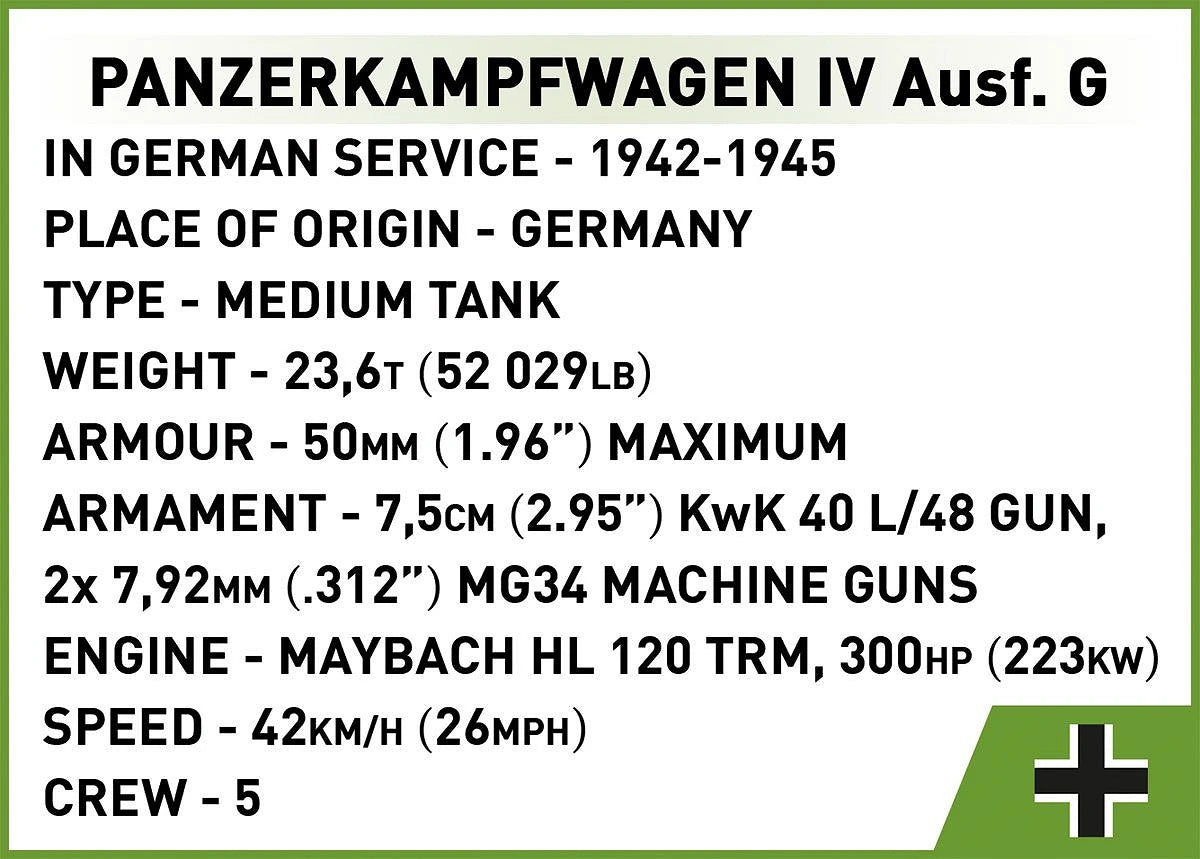 Cobi 3127 Panzerkampfwagen IV Aus.G 1:35 Scale