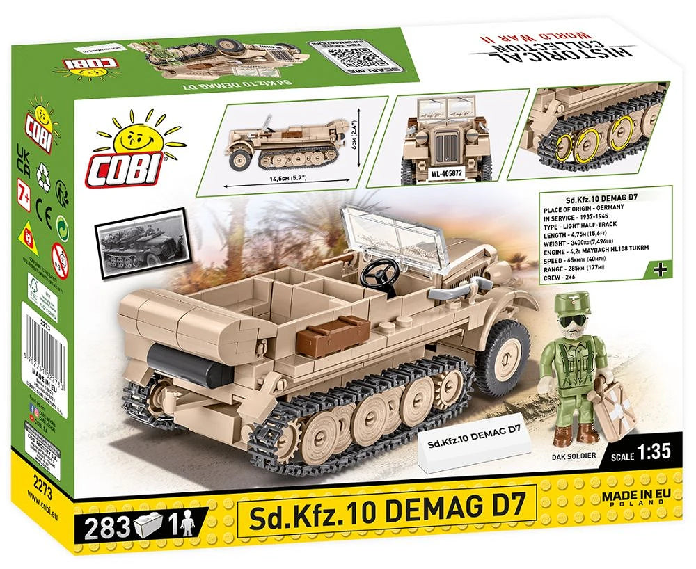 Cobi 2273 Sd.Kfz.10 Demag Hafltrack 1:35 Scale Set