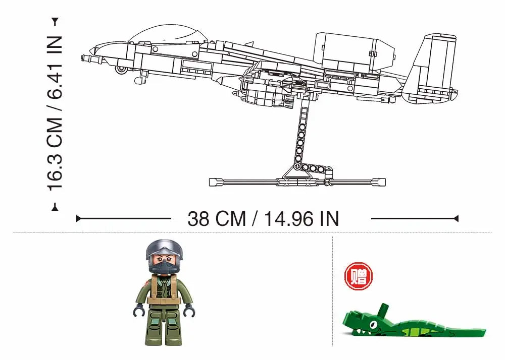 Sluban A10CS WarthogAircraft 701 Piece Set