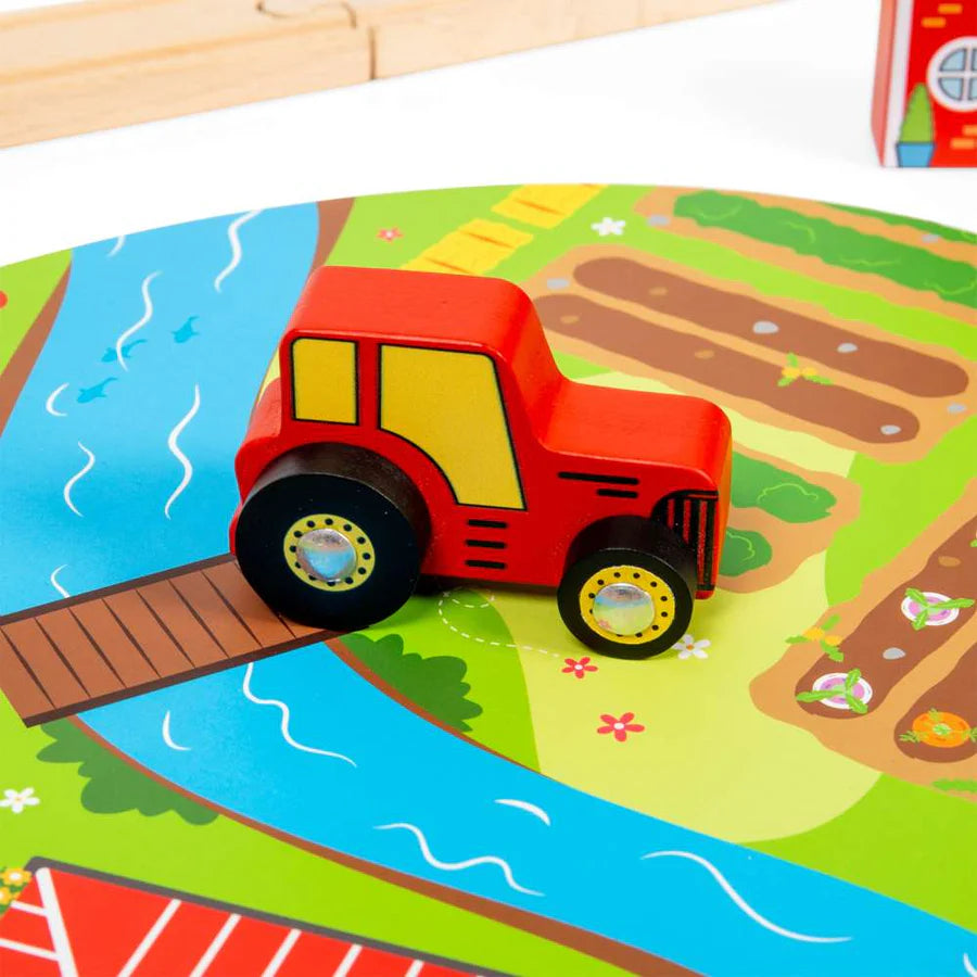 Wooden Road & Rail Train Set