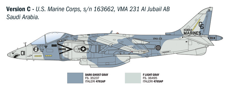 Italeri AV-8B Harrier Jump Jet 1:72 Scale Kit