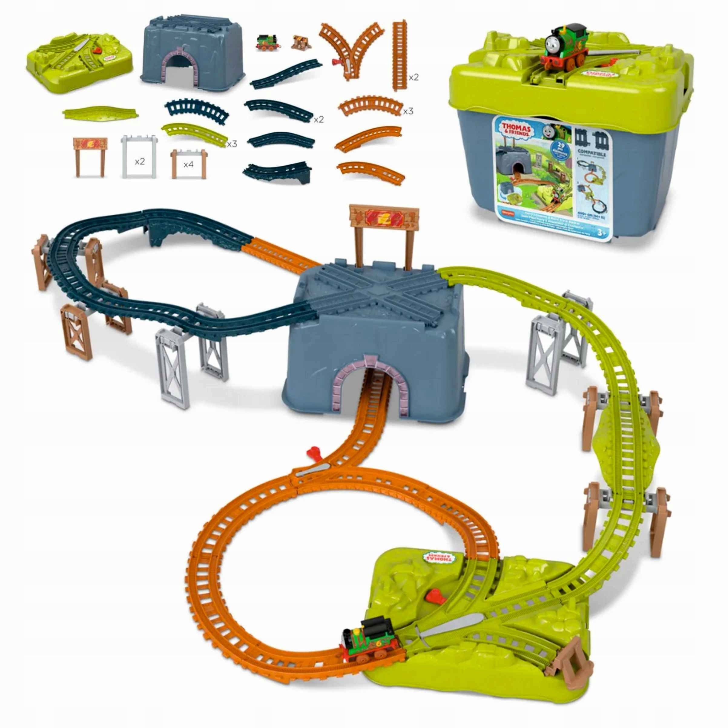Thomas & Friends Toy Train Set, Percy’s Connect & Build Track Bucket