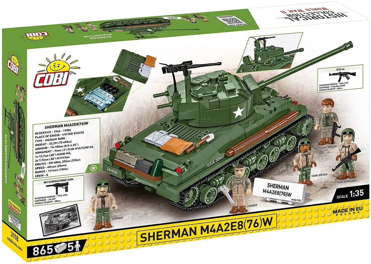 Cobi 3118 Sherman M4A2E8 Tank 1:35 Scale Set