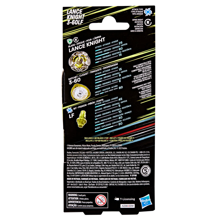 Beyblade X Lance Knight 3-60LF Booster Pack Set