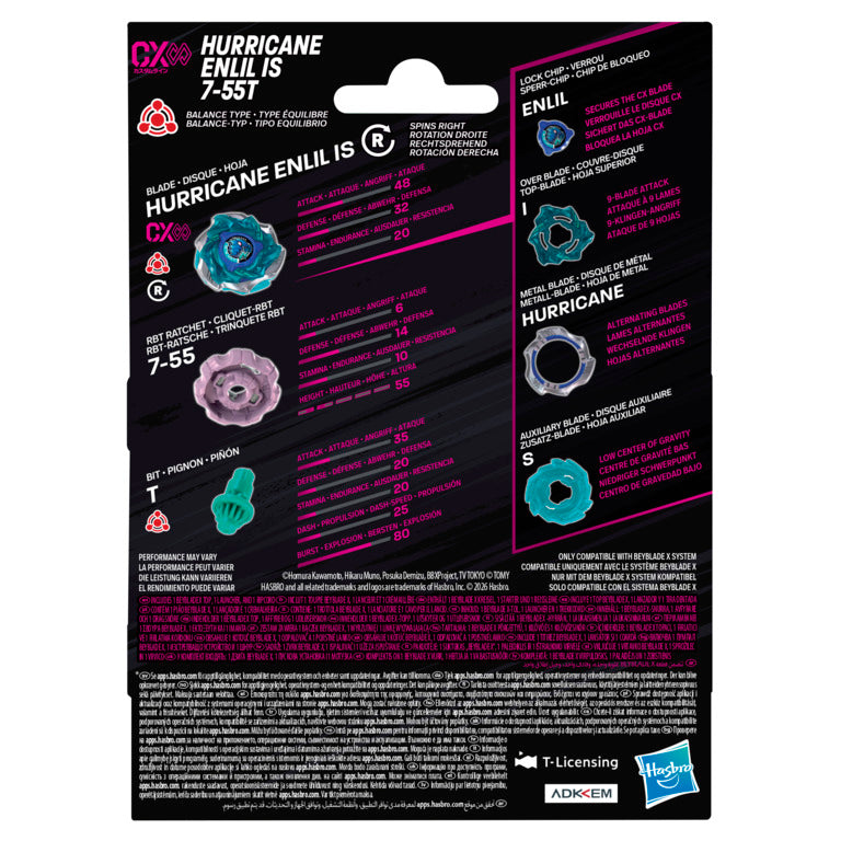 Beyblade X Hurricane Enlil IS 7-55T CX Infinity Starter Pack Set