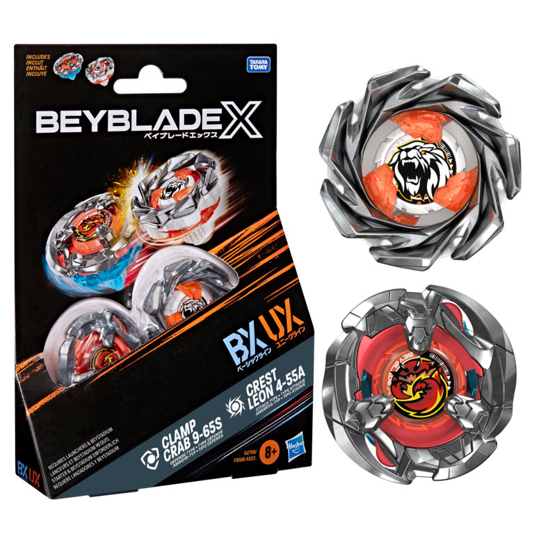 Beyblade X Clamp Crab 9-65S BX & Crest Leon 4-55A UX Dual Pack Set