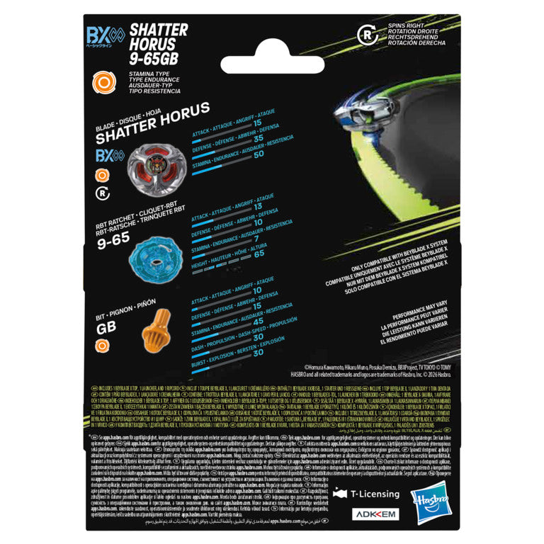 Beyblade X Shatter Horus 9-65GB BX Infinity Starter Pack Set
