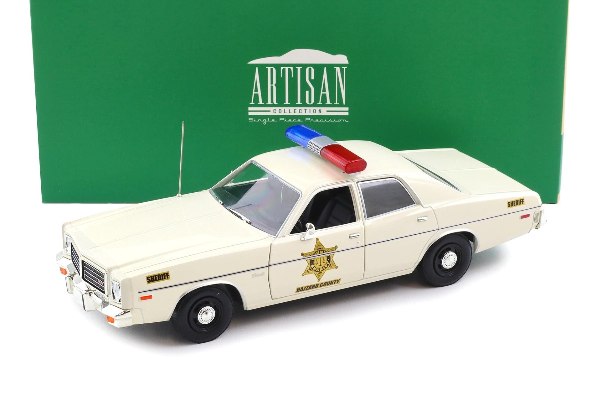 Greenlight 1975 Hazzard County Sheriff Dodge Coronet 1:18 Die Cast