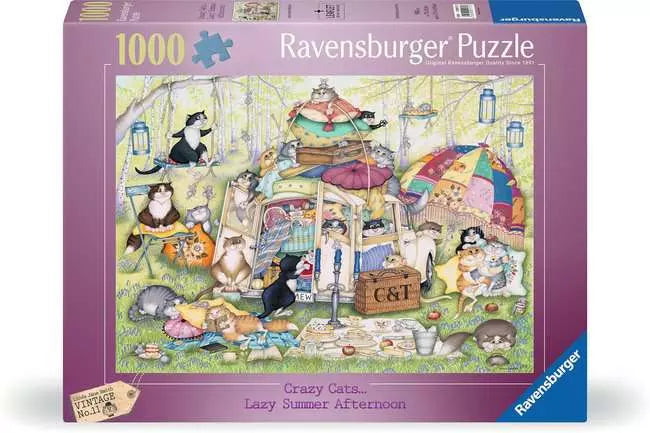 Crazy Cats Lazy Summer Afternoon 1000 Pce Jigsaw