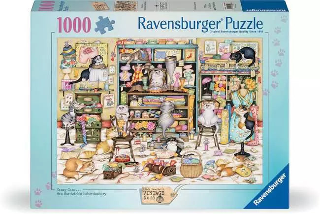 Crazy Cats: Haberdshery 1000 Piece Jigsaw Puzzle