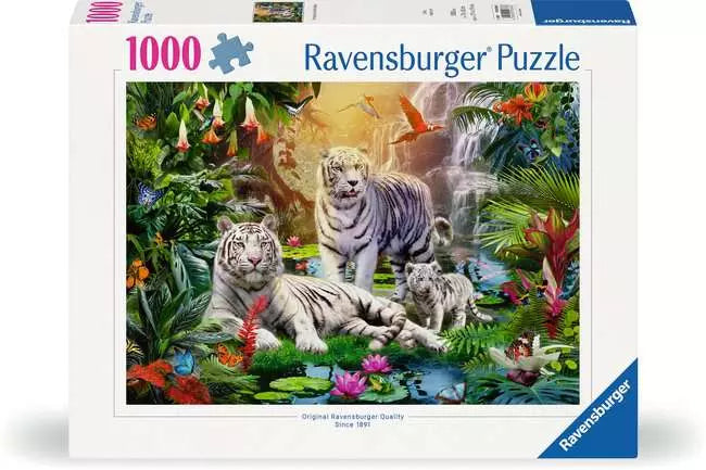 White Tiger Family 1000 Piece Jigsaw Puzzle