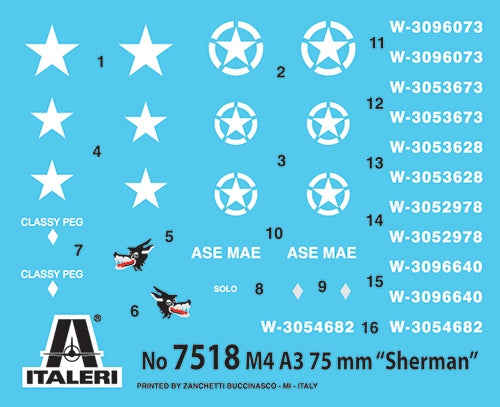 Italeri Sherman M4 A3 Main Battle Tank