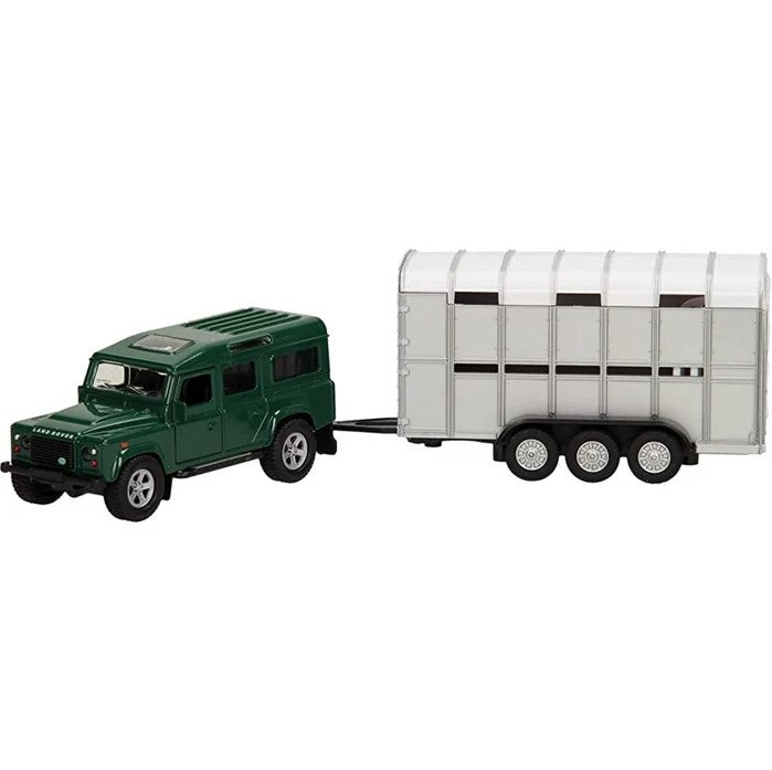 Land Rover Defender with Cattle Trailer Die Cast
