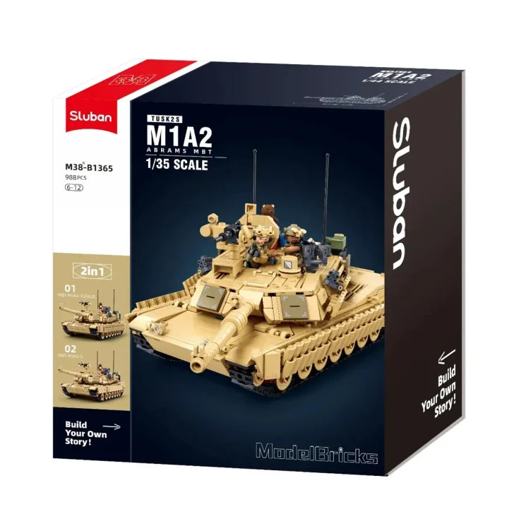 Sluban M1A2 Tusk Main Battle Tank 988 Piece Set