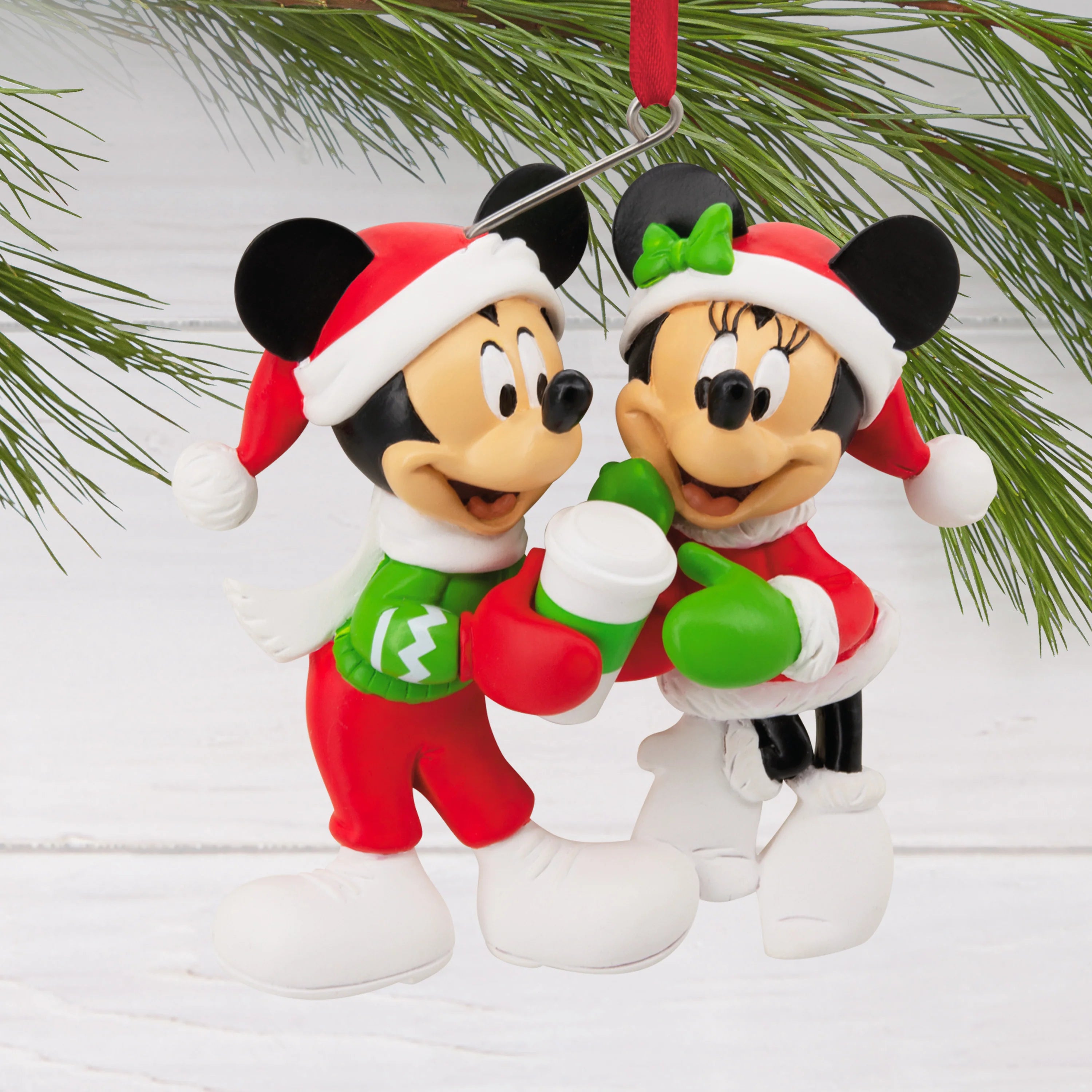 Hallmark Disney Mickey Mouse & Minnie Mouse Resin Christmas Decoration