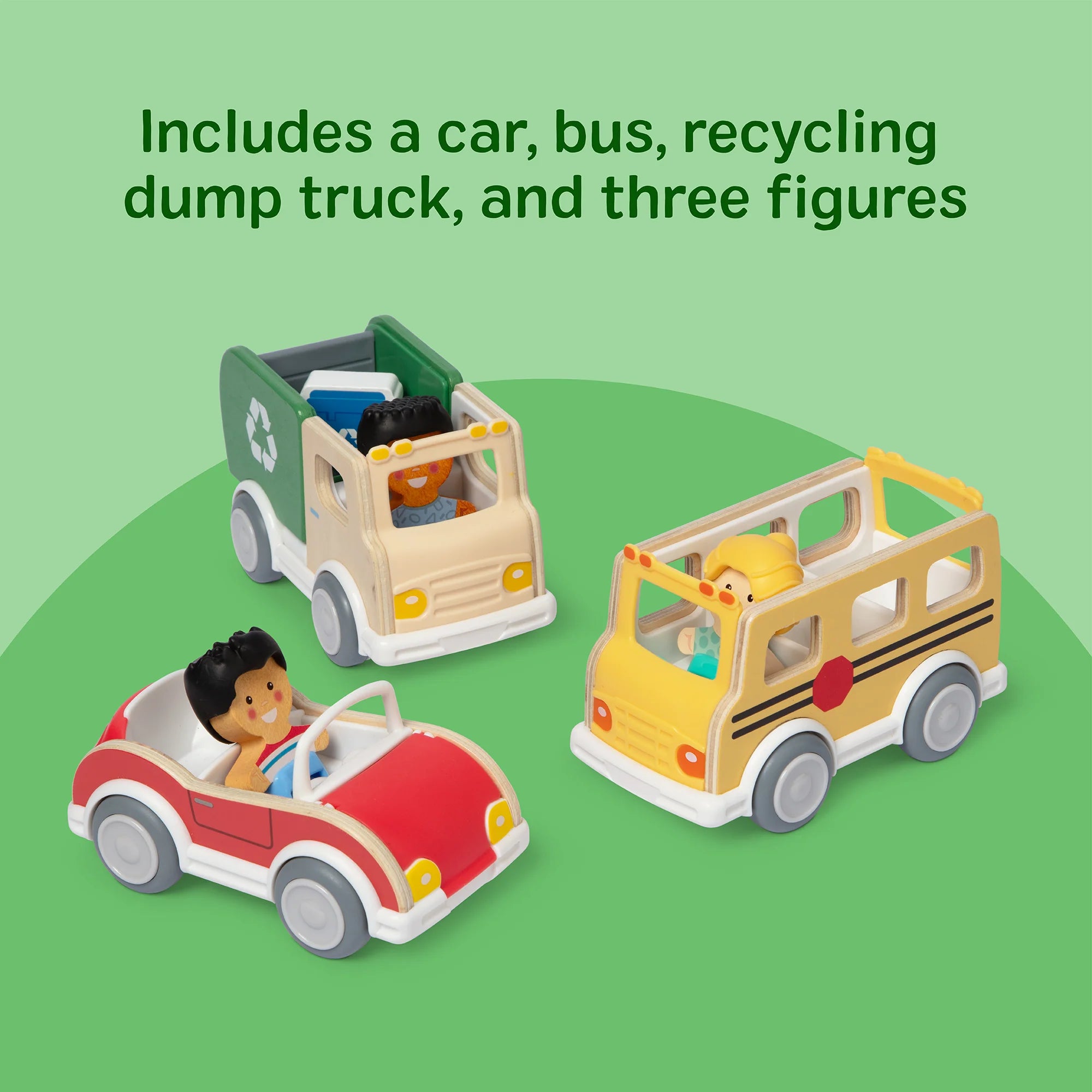 Melissa & Doug Wooden Cheery Lane Vehicle Playset