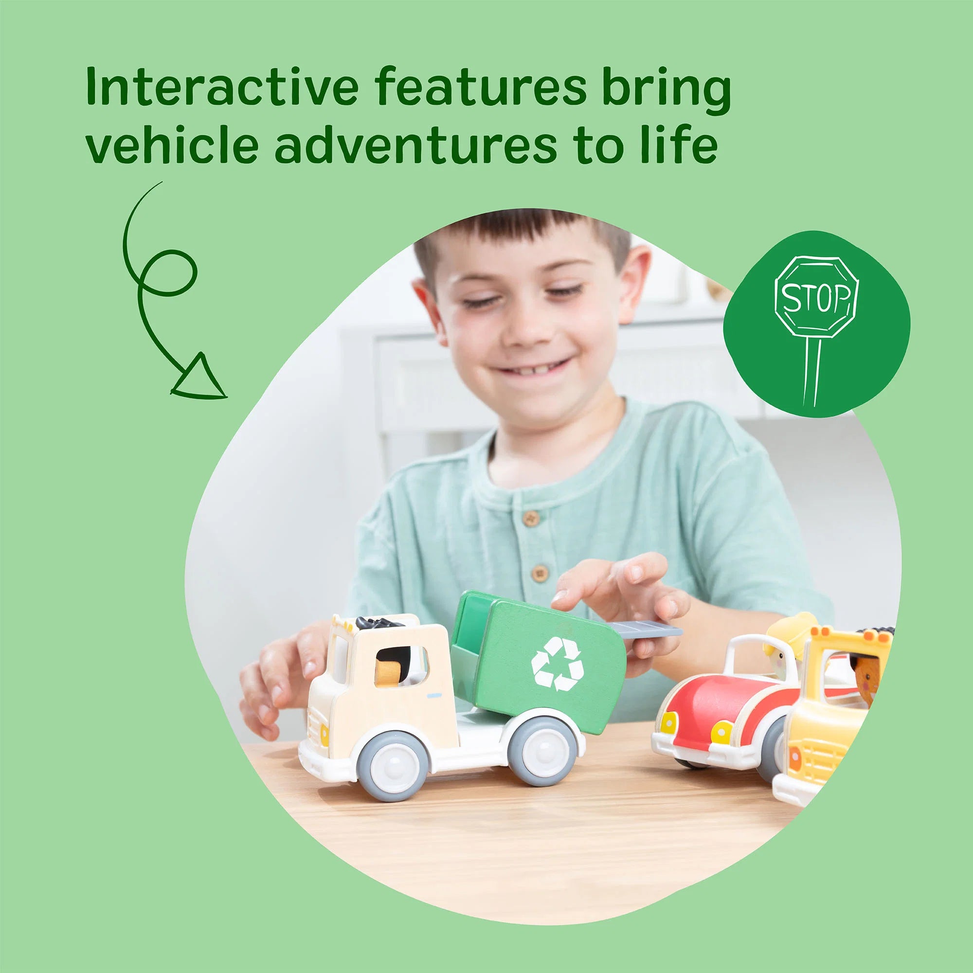 Melissa & Doug Wooden Cheery Lane Vehicle Playset