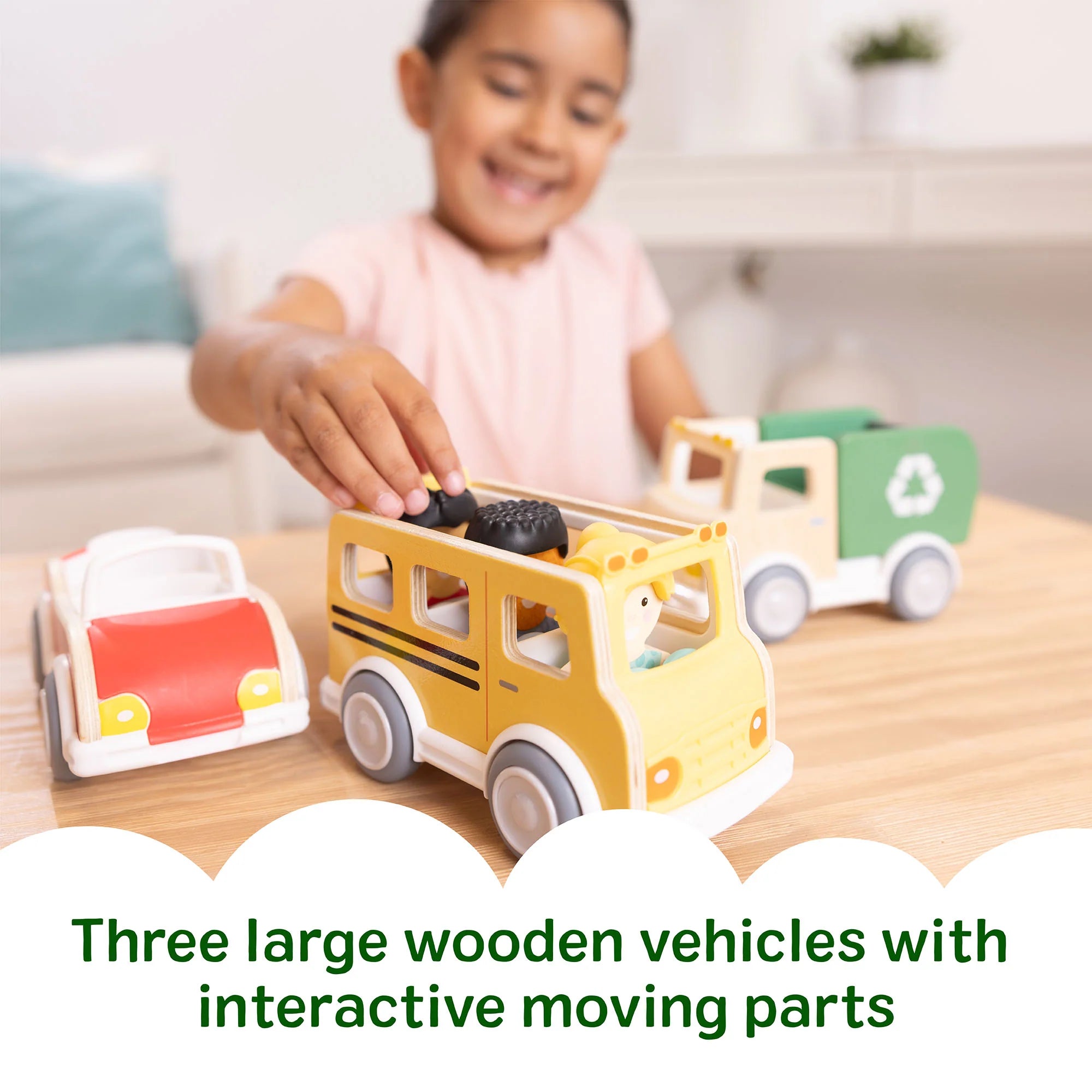 Melissa & Doug Wooden Cheery Lane Vehicle Playset