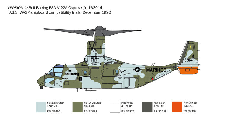 Italeri V-22A Osprey Tilt Rotor Aircraft 1:72 Scal