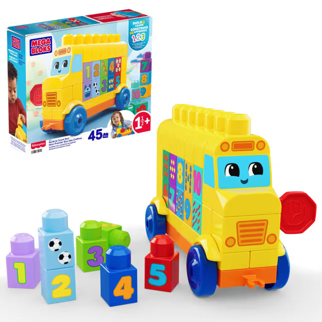 Mega Bloks First Builders Build & Count Bus Block