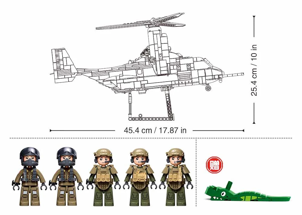 Sluban 1:35 MV-22 Osprey Construction Set