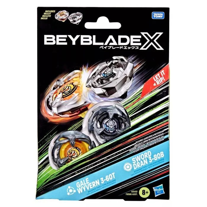 Beyblade X Gale Wyvern 3-60T & Sword Dran 3-80B Dual Pack Set