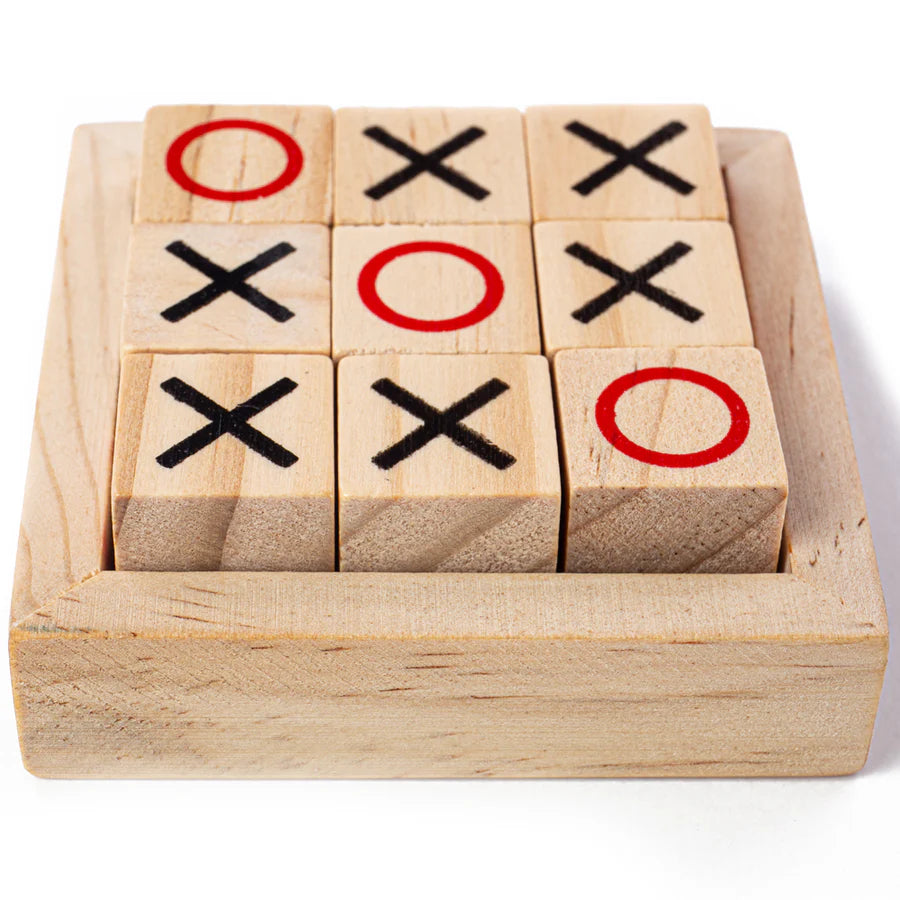 Wooden Noughts & Crosses Game