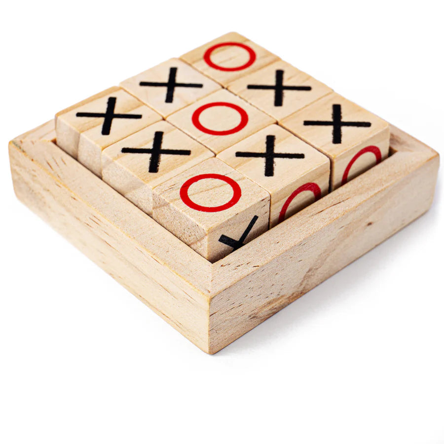 Wooden Noughts & Crosses Game