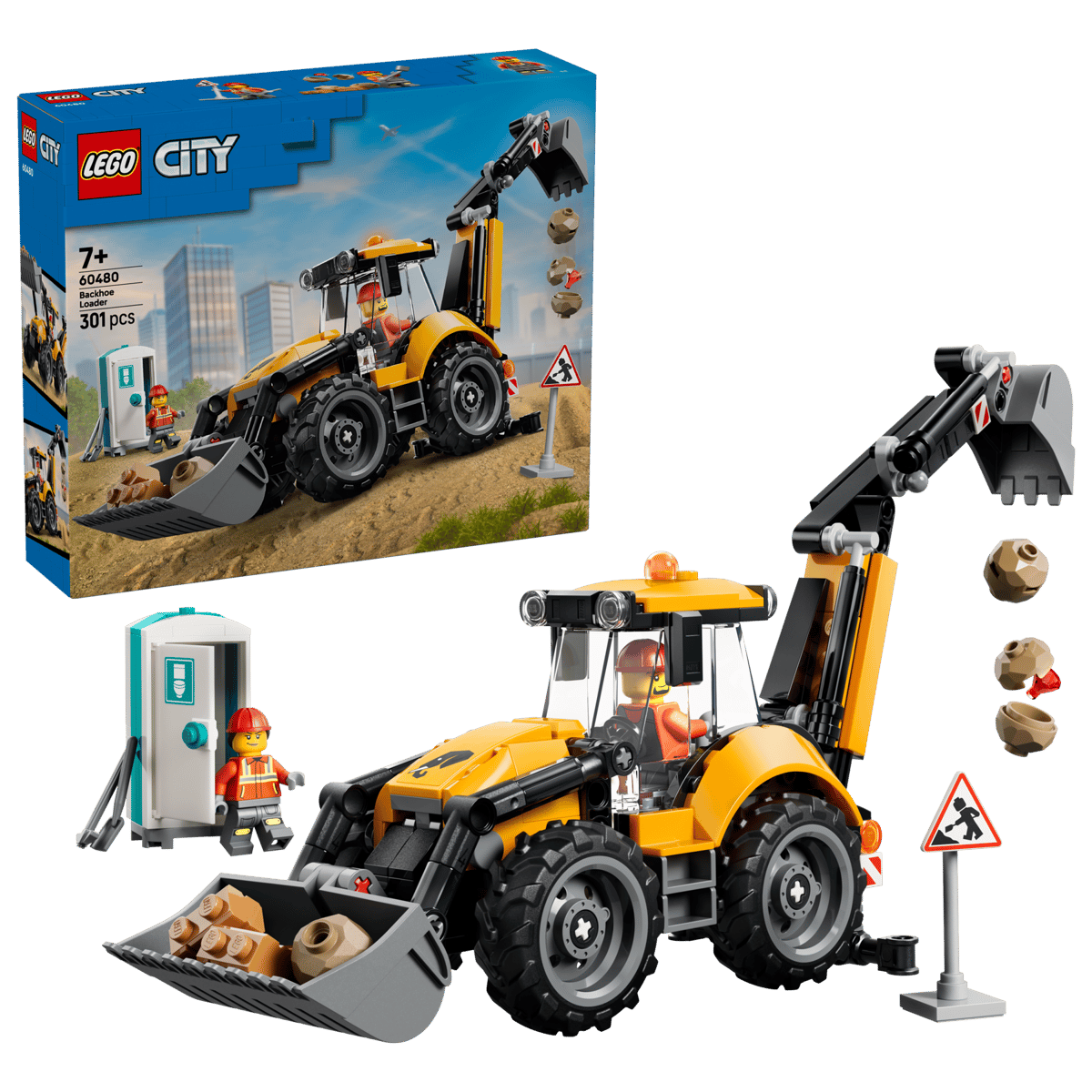 Lego 60480 Yellow Backhoe Loader