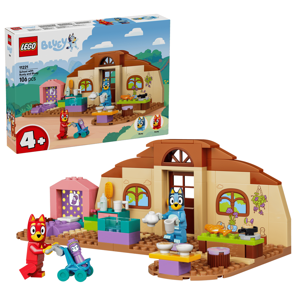 Lego 11221 School with Rusty and Bluey Set
