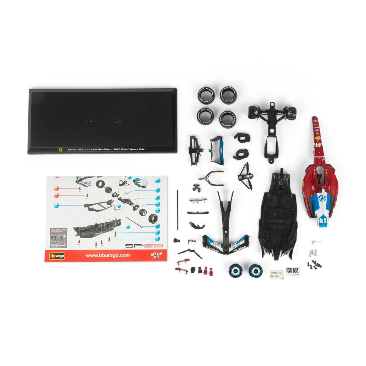 Bburago Ferrari SF-25 N0.44 Lewis Hamilton Miami Grand Prix 2025 1:24 Scale Die Cast Model Kit
