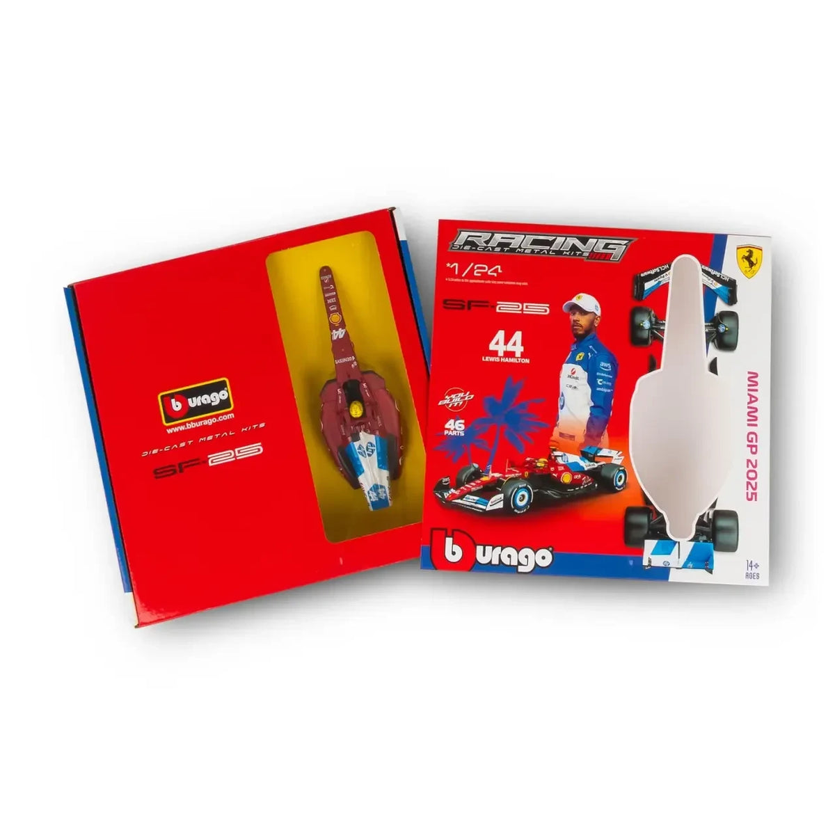 Bburago Ferrari SF-25 N0.44 Lewis Hamilton Miami Grand Prix 2025 1:24 Scale Die Cast Model Kit