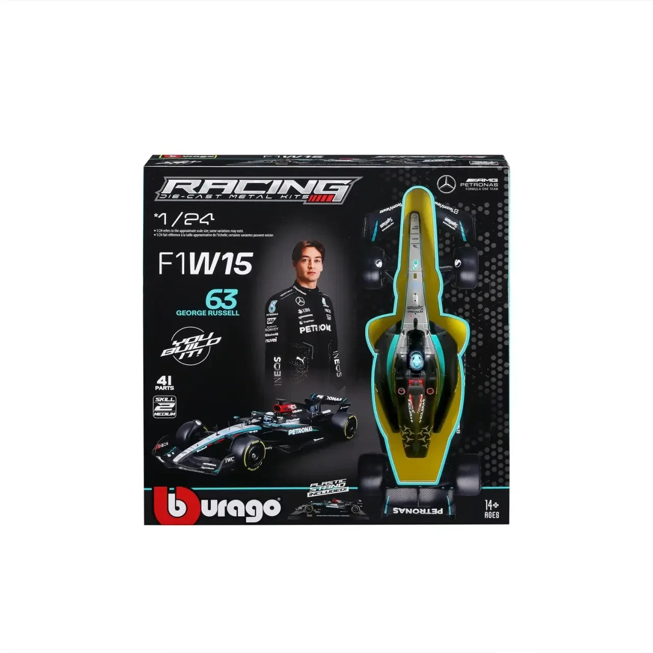 Bburago 1:24 F1 Mercedes Amg W15 2024 Model Kit Russell