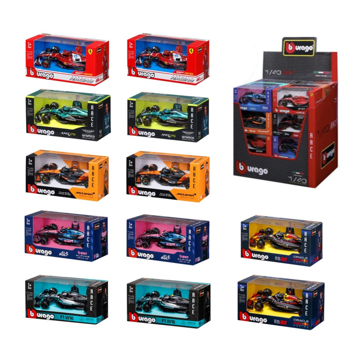 Bburago F1 Racers 2025 Assorted 1:45 Scale Die Cast