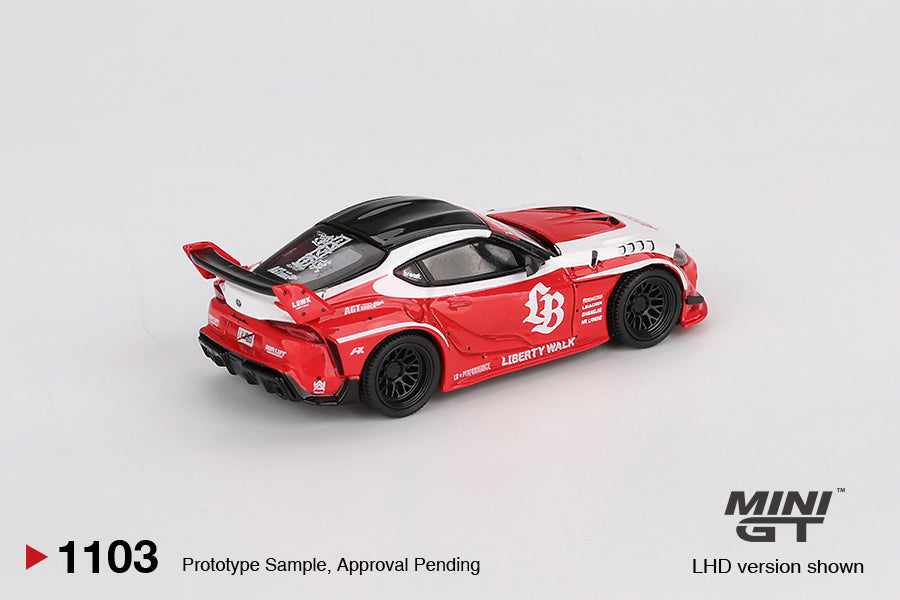 Mini GT LB Works Toyota GR Supra Red/White (LHD) 1:64 Scale