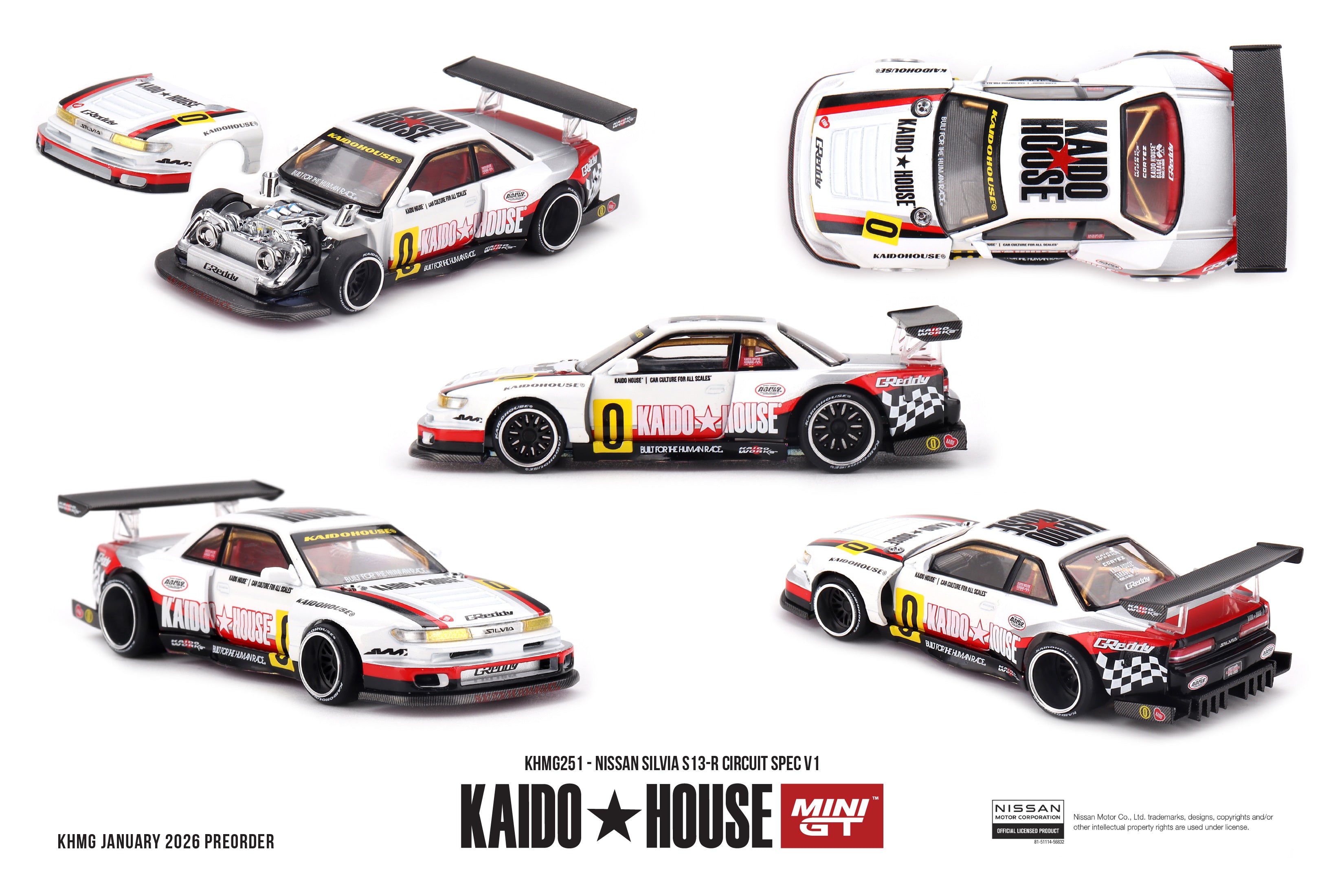 Mini GT Nissan Silvia S13-R Circuit 1:64 Scale