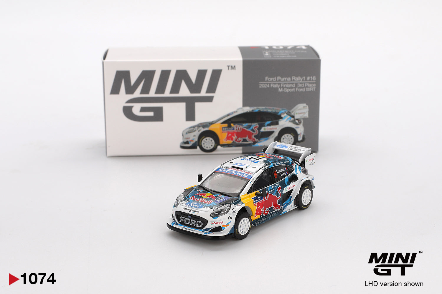 Mini GT Ford Puma Rally1 #16 M-Sport Ford WRT 2024 Rally Finland 3rd Place 1:64 Die Cast