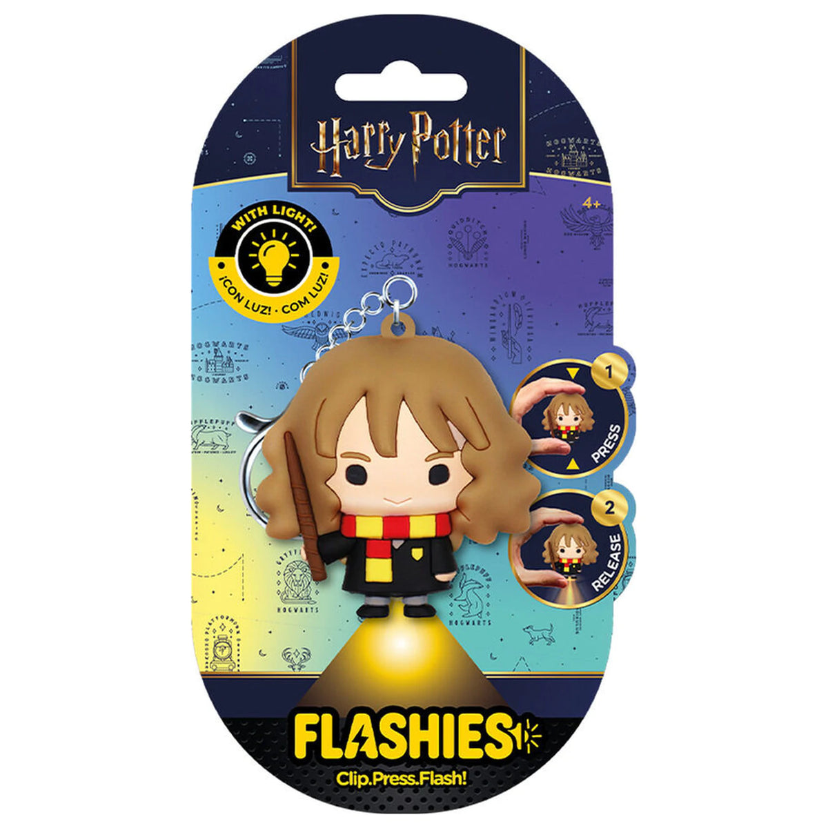 3D Hermoine Figure keychain with LED Flashlight