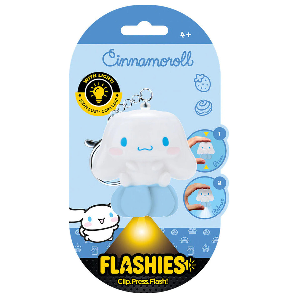 3D Cinnamoroll Figure keychain with LED Flashlight