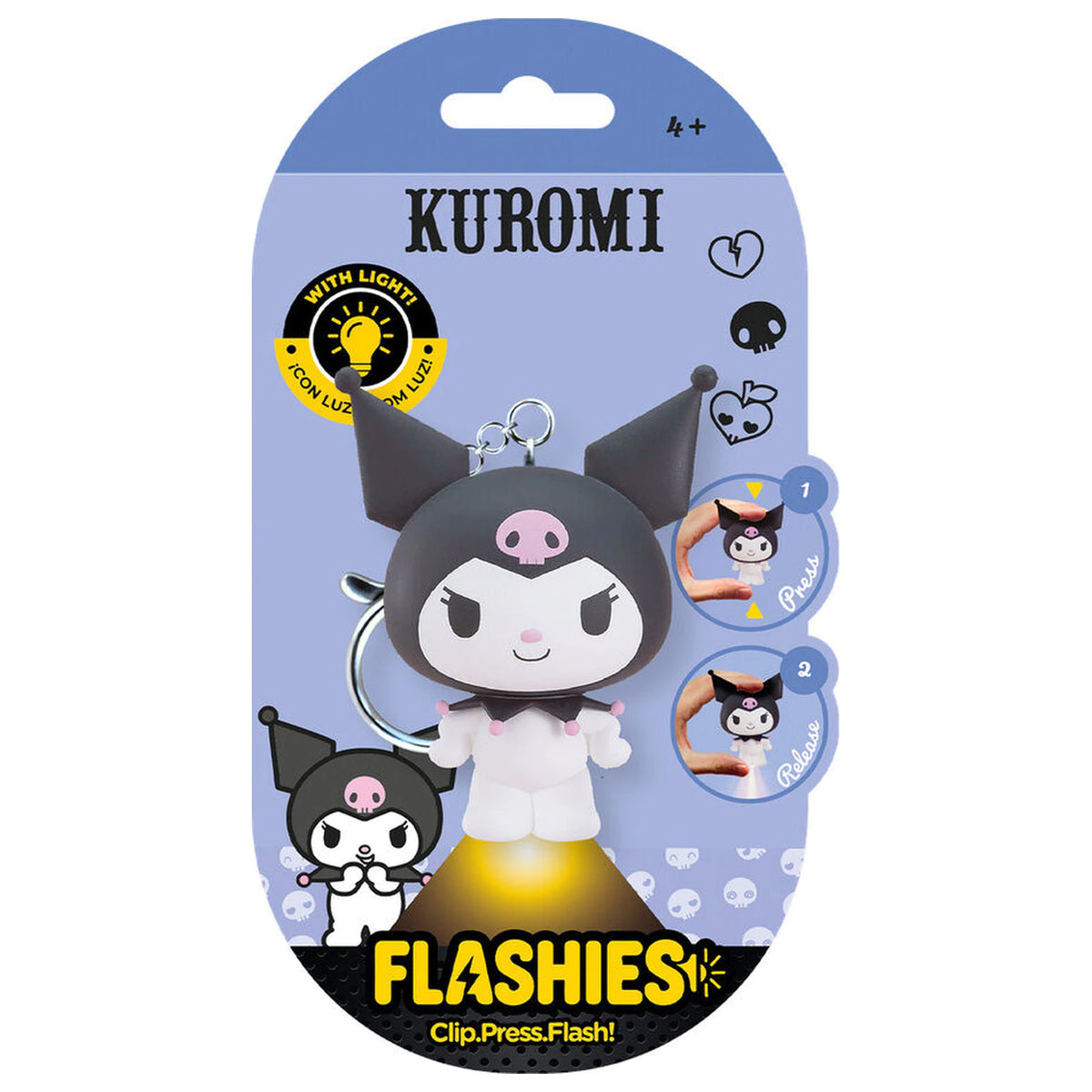3D Kuromi Figure keychain with LED Flashlight