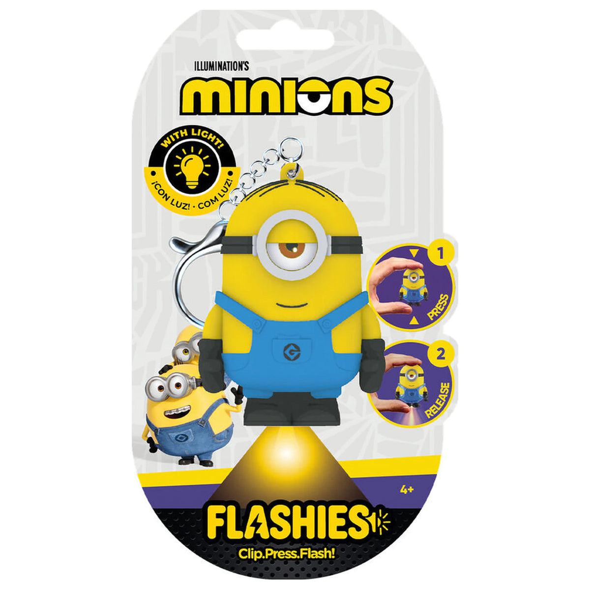 3D Minions Figure keychain with LED Flashlight