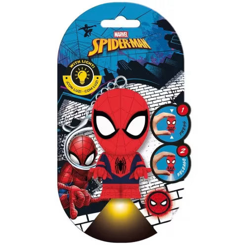 3D Spider-Man Figure keychain with LED Flashlight